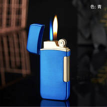古典的なインフレータブルガスライターブルー炎スプレーガンライターシガーライター金属喫煙アクセサリー（色は４色）_画像6