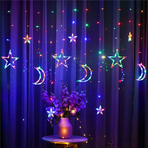  Christmas curtain .. light -stroke ring house. equipment ornament therefore i-dom rose k moon Star light flower wheel Christmas tree. equipment ornament ornament 