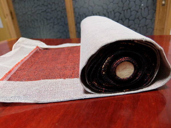 14518）紬名古屋帯反物　巾31,5cm　長さ455cm（折返し113cm）