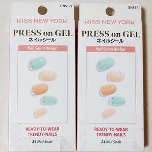 KISS NEW YORK PRESS on GEL プレスオンジェルネイルシール GNS17J 24枚入り 2個セット