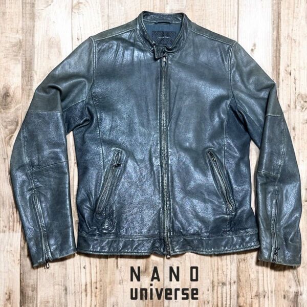 nano universe ナノユニバース 羊革 ラムレザー シングルライダース M