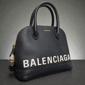 【極美品】バレンシアガ ビルトップハンドルS レザー 2WAYハンドバッグ ブラック