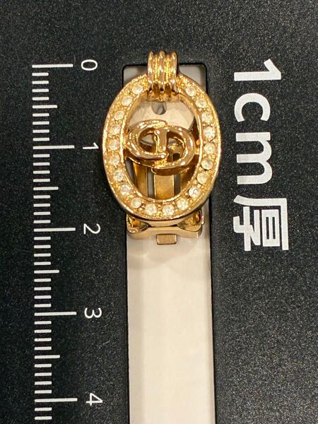 Dior クリスチャンディオールCDロゴ イヤリング ラインストーン 美品ヴィンテージ ゴールドカラーChristian Dior