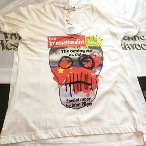 送料込●新品●価-36300円 Vivienne Westwood 半袖Tシャツ イタリア製 白 ドクロミサイル Sサイズ Johnpilger ヴィヴィアンウエストウッド