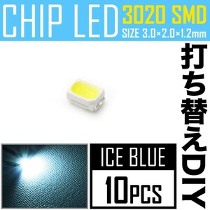 LEDチップ SMD 3020 アイスブルー 水色 10個 打ち替え 打ち換え DIY 自作 エアコンパネル メーターパネル スイッチ