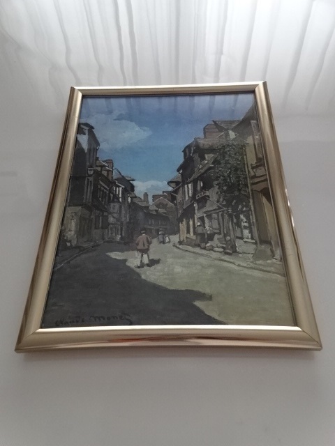 Kunstrahmen § A4-Rahmen (wählbar) mit Fotoposter § Claude Monet § Rue Babour, Honfleur § Vintage-Stil / Malerei / Impressionismus Antiker Stil, Möbel, Innere, Innenausstattung, Andere