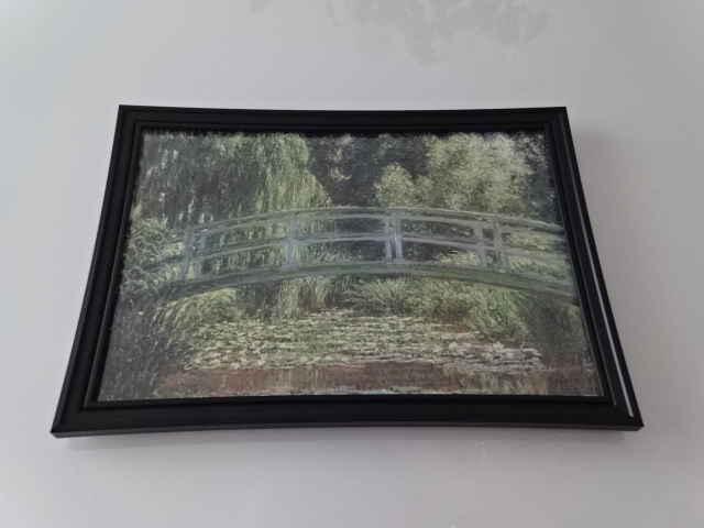 Art frame § A4 frame (selectable) with photo poster § Claude Monet § Japanese Bridge and Water Lily Pond at Giverny § Painting, Impressionist antique style, furniture, interior, Interior accessories, others