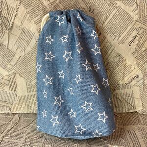 * hand made *No,198 lunch sack! elementary school student elementary school kindergarten lunch sack star Star pattern pouch glass sack pouch go in . preparation 