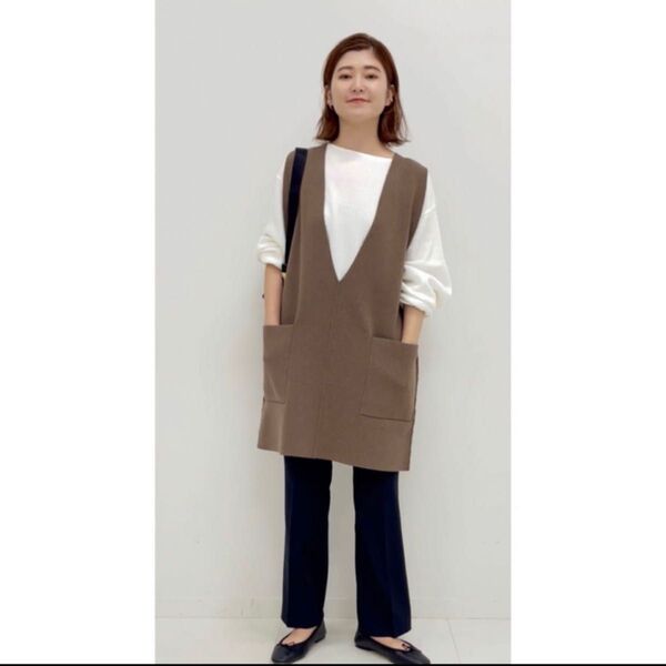 スピックアンドスパン ニットベスト ブラウン 新品未使用 Spick & Span