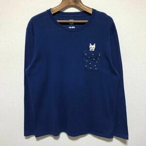 [即決古着]graniph(グラニフ)×ノンタン/コラボレーション ロングスリーブTシャツ(おやすみなさい)/ネイビー/ユニセックス/Lサイズ