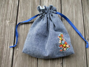  hand made * Lapin. pouch ( Dungaree )