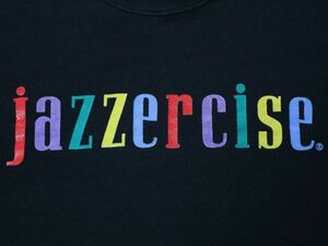 90s usa製 黒 ブラック ボディ XL JAZZERCISE オールド ポップ アート デザイン ビンテージ スウェット シャツ /フルーツ オブ ザルーム