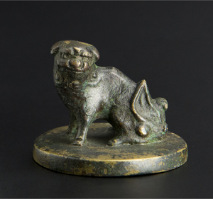 銅雕獅印 中国 古美術