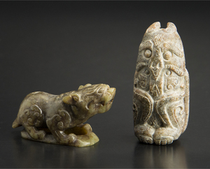 古玉 玉雕獅 玉雕像 老玉 中国 古美術