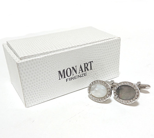 [mac50] new goods MON ARTmon art cuffs cuff links silver butterfly . mother ob pearl Power Stone 