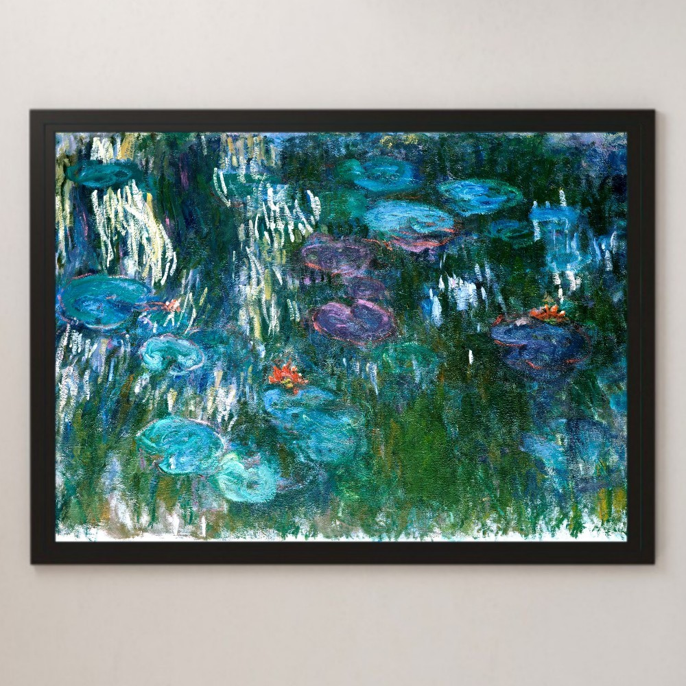 Claude Monet's Water Lilies Painting Art Glossy Poster A3 Bar Cafe Classic Retro Interior Oil Painting Landscape Flower Plant Lotus Lily, residence, interior, others