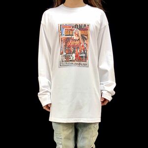 新品 大きい オーバー サイズ XXL 3XL 4XL 対応 セクシー ブロンド ロック ハードコア コラージュ ビッグ ロンT 長袖 Tシャツ パーカー 可