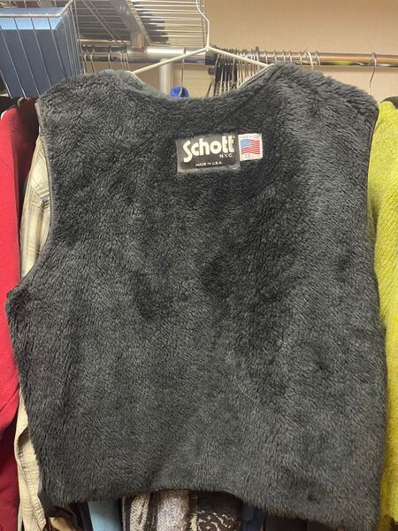 Schott N.Y.C. MADE IN U.S.A. ボアベスト ブラック 38 ランナー