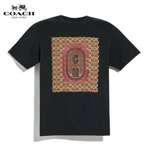 ◆値下げしました!!◆新品/正規品◆【COACH★79491-S】コーチ百貨店商品♪半袖Tシャツ黒シグネチャー男女兼用 定価17,600円 即決!!