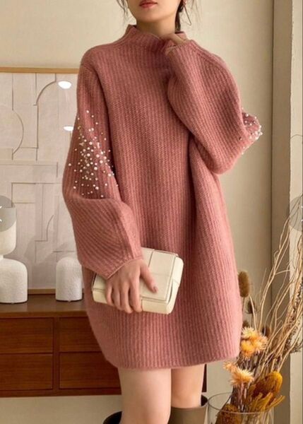 dazzlin パーティパールビジューニットワンピース