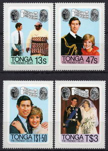 *1981 year ton ga- [ Charles ... Diana. wedding / ton ga- Britain. .. article approximately ]4 kind . unused (NH)(SC#485-488)*ZO-198