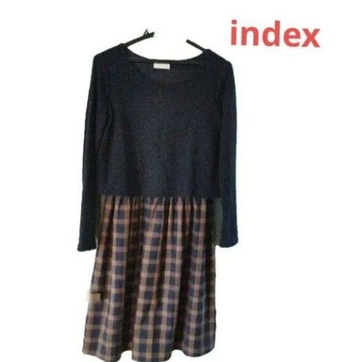 ドッキングワンピース 長袖 チェック index インデックス