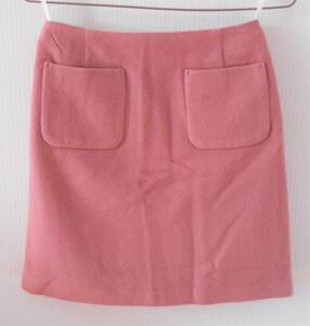 [ new goods ] special price NATURAL BEAUTY BASIC lady's miniskirt XS size pink wool * paper tag less 