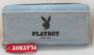 [ new goods ] Play Boy lady's long wallet round fastener Denim 