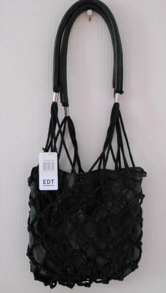【新品】Edie Tokyo　レディース　ショルダーバッグ　ブラック　巾着バッグ　ネットバッグ