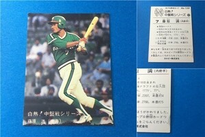 1980年　カルビー　プロ野球カード　裏面黒文字版（初版）白熱！中盤戦シリーズ　128番　南海ホークス　藤原満　80年　レアブロック