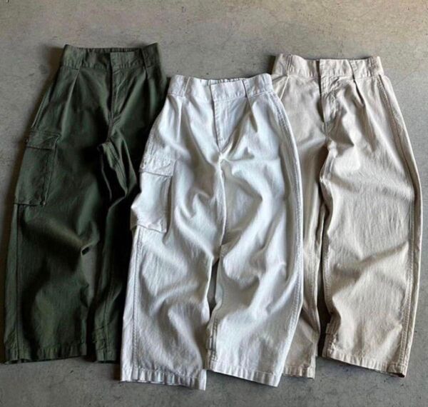 新品タグ付 FASHIRU ワンサイドポケットカーゴパンツ 2way ベージュ