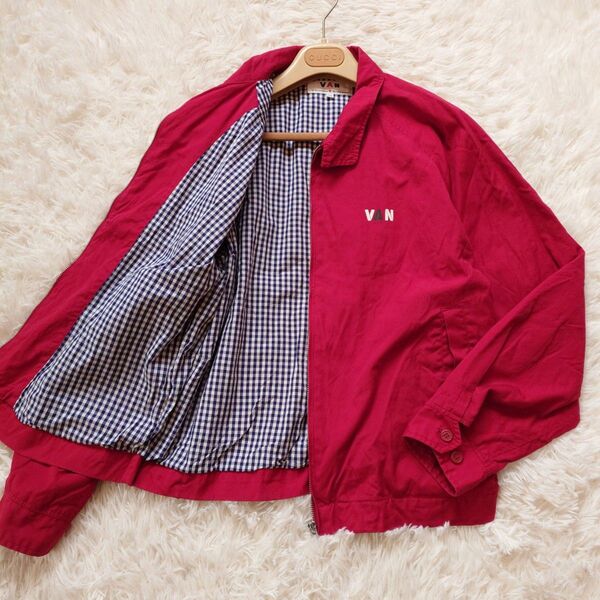 90s ヴァンジャケット VAN JACKET スイングトップ ドリズラージャケット ジャンパー ブルゾン 裏地 チェック レッド