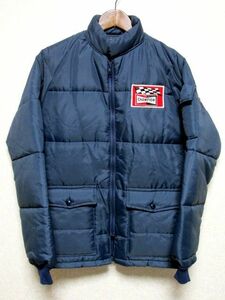 ★美品★80's CHAMPION SPARK PLUG 中綿 レーシング ジャケット S★ネイビー ナイロン チャンピオン A&Eagle Collection製 USA ビンテージ