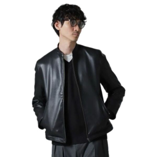 定価2万5千!ナノユニバース シングルライダース ブラック ライダースジャケット NANO ブラック