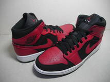 AIR JORDAN 1 MID エア ジョーダン 1 ミッド REVERSE BRED 黒赤 US9.5 USED 554724-054_画像1