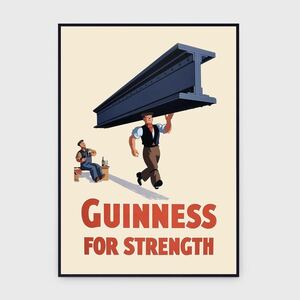 Guinness For Strength (Steel Beam) Original Vintage Poster ギネス アートポスター モダンアート ビール インテリア 芸術 シンプル