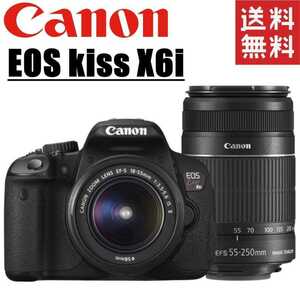 キヤノン Canon EOS kiss X6i ダブルレンズキット デジタル 一眼レフ カメラ 中古