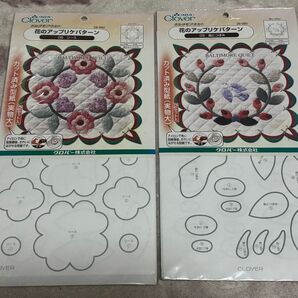 Clover 花のアップリケパターン 02 リース 05 鳥とつぼみ 2個セット