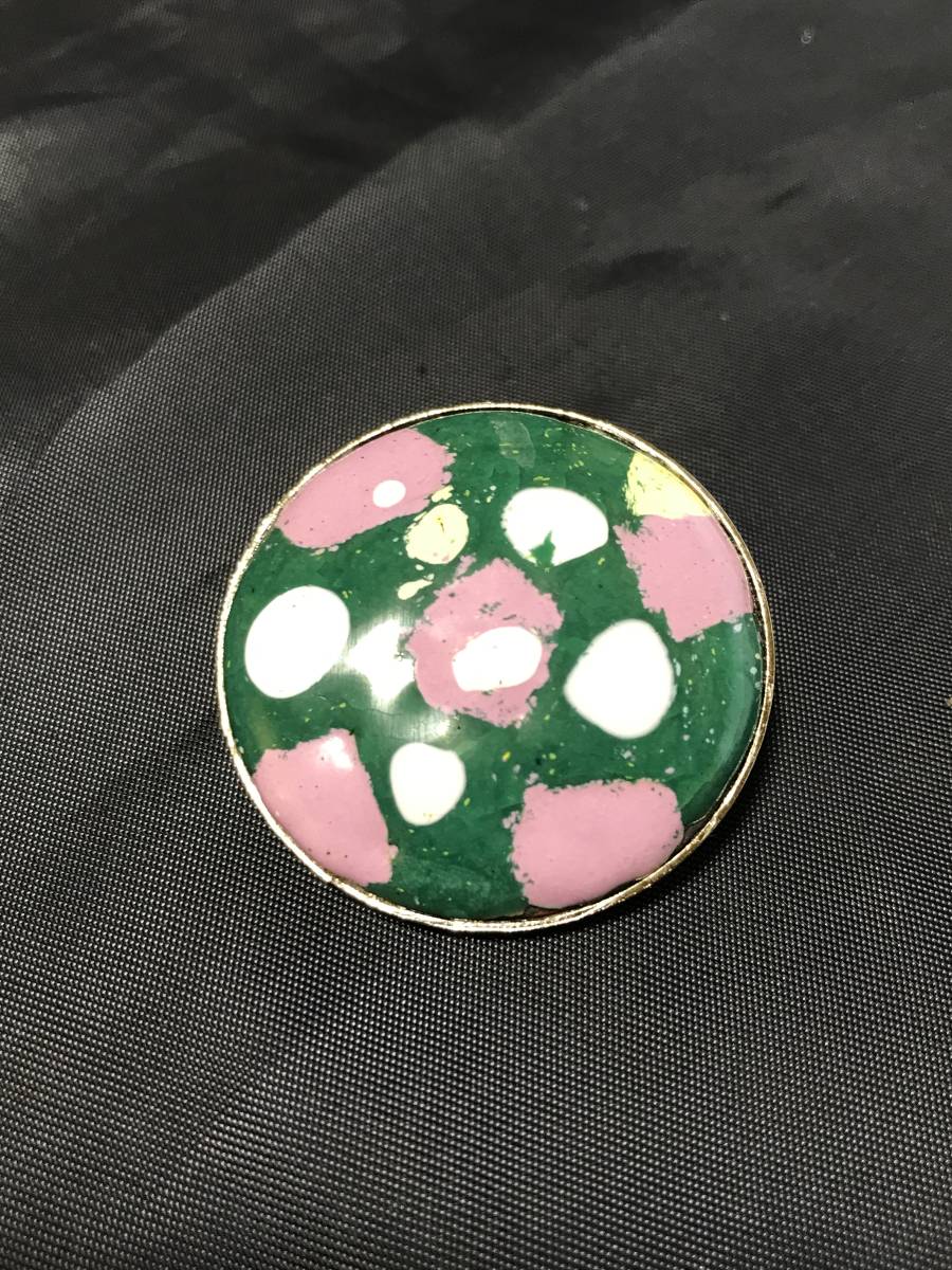 Antique hand-painted ceramic brooch, ladies accessories, brooch, others