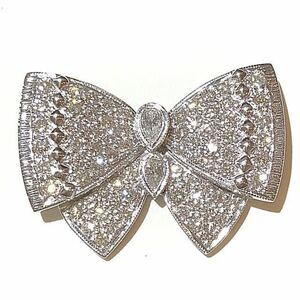 *K18WG butterfly . pattern diamond 2.66ct attaching brooch *