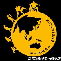 ★千円以上送料0★11.0×10.5cm 地球型-人類の進化【大相撲編】横綱、大関、国技、土俵好きにオリジナルステッカー(1)_画像1