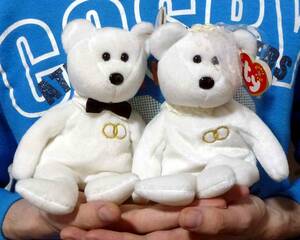 2001 TY INC * pretty bear soft toy / 2 kind / wedding / pretty / outside fixed form postage 510 jpy!!!