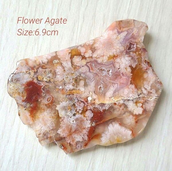 桜瑪瑙 フラワーアゲート 天然石置物 プレート ディスプレイ パワーストーン 花模様 コレクション チェリーブロッサムアゲート