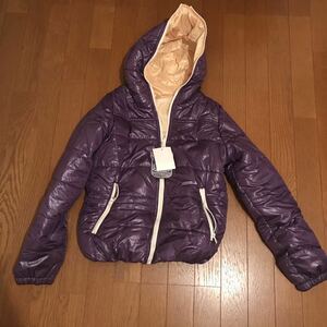  new goods unused down jacket cotton inside jacket reversible yellow color purple purple 