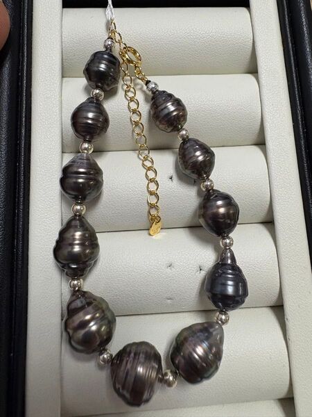 南洋黒蝶バロック ブレスレットシルバー925 黒蝶 SV 黒蝶真珠 パール アクセサリー 南洋真珠