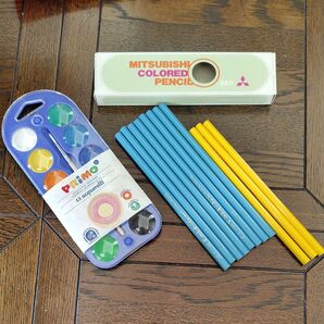 PRIMO水彩絵の具12色セット 三菱色鉛筆11本