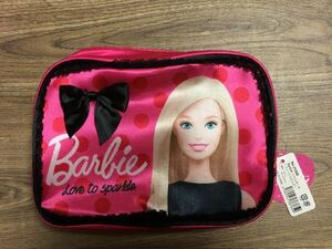 ♪新古品　バービー　Barbie　コスメポーチ　フューシャピンク　濃いピンク　お化粧品・小物整理に