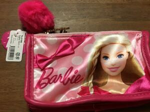 ♪新古品　バービー　Barbie　舟形ポーチ　ピンク　お化粧品・小物整理に