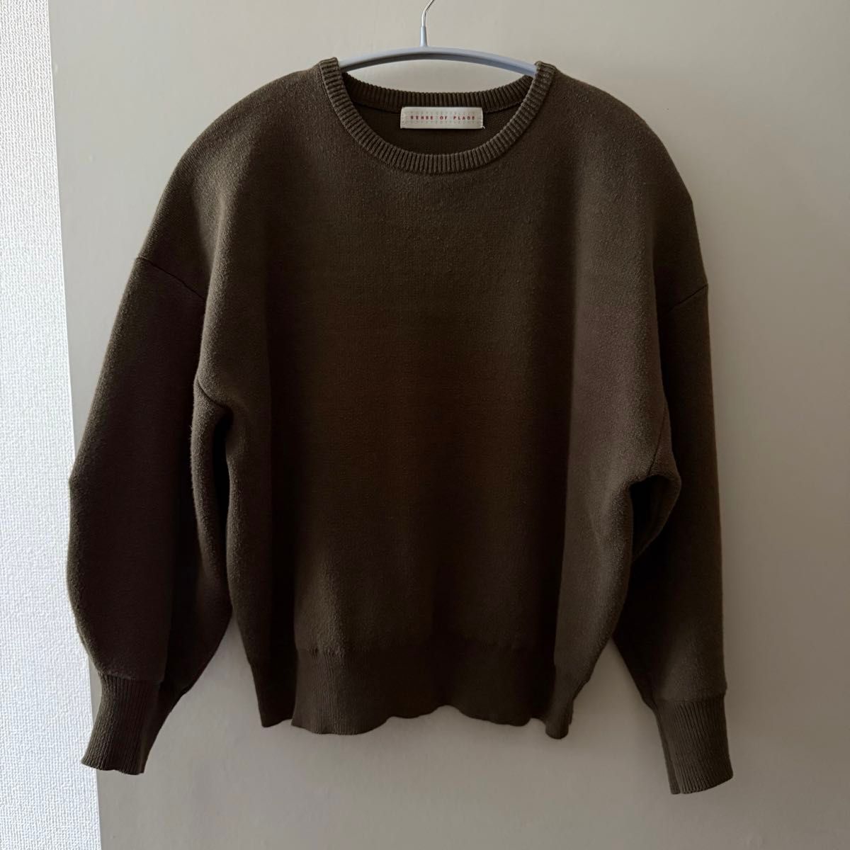 SENSE OF PLACE ニット カーキ センスオブプレイス セーター クルーネック