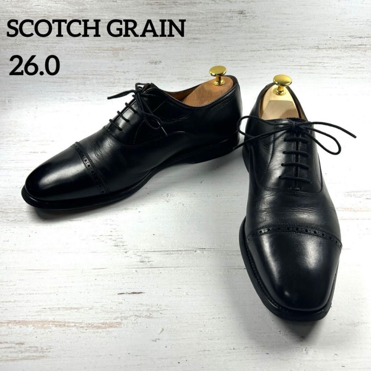 スコッチグレイン　アシュランス　3536 ストレートチップ　ブラック　26.0